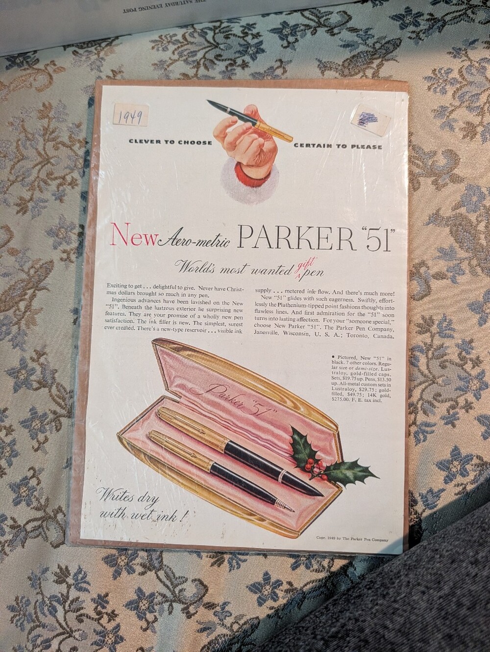 Vintage 1949 Parker Gold and Black Cover Art Coffee Table Print